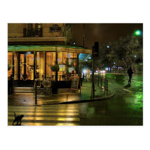 Paris Cafe at Night Post Card
