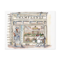 Paris champagne Flaneur Post Card