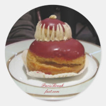 Paris Desserts Round Stickers