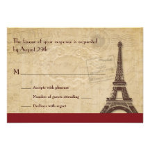 Paris Destination Wedding Response Personalised Invitations
