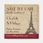 Paris Destination Wedding Save the Date Fridge Magnet