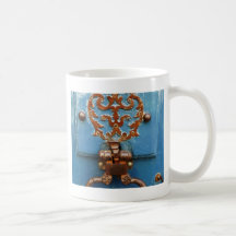 Paris door coffee mug