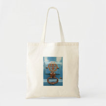 Paris door tote bag