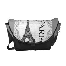 Paris Eiffel Tower and Scrolls Commuter Bag