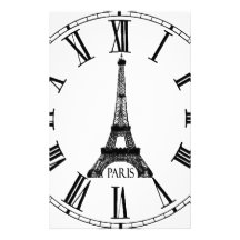 Paris Eiffel Tower Clock French Stationery Paper