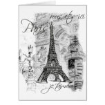 Paris Eiffel Tower French Scene Collage Greeting Cards