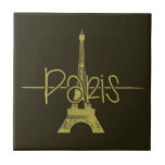 Paris Eiffel Tower Graphic Design Tile