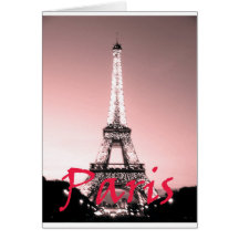Paris Eiffel Tower Pink Cards