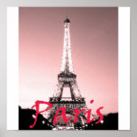 Paris Eiffel Tower Pink posters