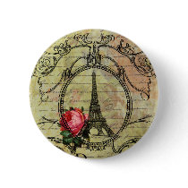 Paris Eiffel Tower & Red Rose Steampunk