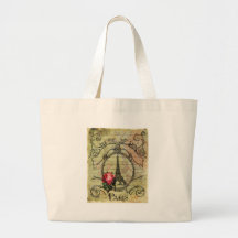 Paris Eiffel Tower & Red Rose Steampunk Canvas Bag