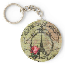 Paris Eiffel Tower & Red Rose Steampunk