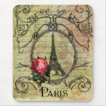 Paris Eiffel Tower & Red Rose Steampunk
