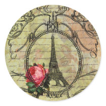 Paris Eiffel Tower & Red Rose Steampunk