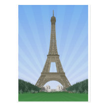 Paris: Eiffel Tower: Vector Drawing: Post Cards