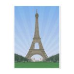 Paris: Eiffel Tower: Vector Drawing: Post Cards