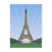 Paris: Eiffel Tower: Vector Drawing: Post Cards