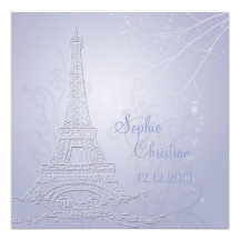 Paris, eiffel tower wedding  invitations
