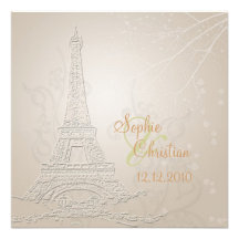 Paris, fall + winter wedding  invitations