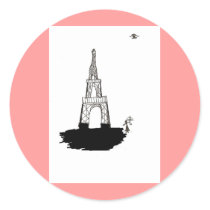 Paris, France and eiffel tower Round Sticker