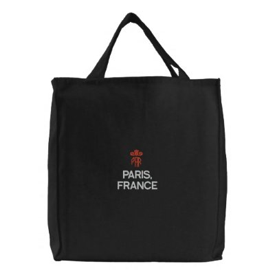 PARIS, FRANCE  BLACK TOTE CANVAS BAGS by edem13