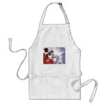 Paris in Red and Blue Dsitressed Apron
