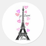 PARIS JE T'AIME EIFFEL AND PINK HEARTS STICKERS