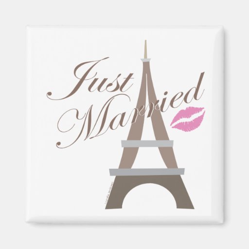 Paris Just Married Fridge Magnets