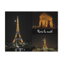 Paris la nuit! postcard
