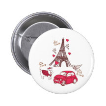 Paris Love Pinback Buttons