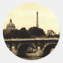 Paris on the Square Round Stickers