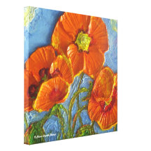 Paris' Orange Poppies Gallery Wrap Canvas Print