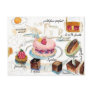 Paris Pastry Sketch watercolor Post Card