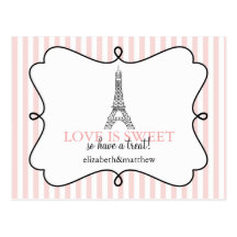 Paris Pink Candy Buffet Signs Postcards