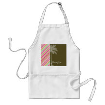 Paris; Pink & Seafoam Striped Apron