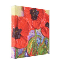 Paris' Red Poppies Gallery Wrapped Canvas Print