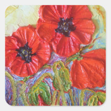 Paris' Red Poppies II Sticker