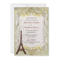 Paris Romantic Vintage Style Wedding Announcements
