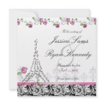 Paris Save the Date Wedding Card Black White invitations