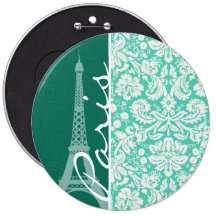 Paris; Seafoam Green Damask Pins
