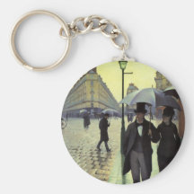 Paris Street, Rainy Day by Gustave Caillebotte Keychains