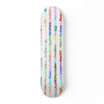Paris Text On White Skateboard