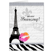 Paris Thank You Card Eiffel Tower Jewellery Zebra 