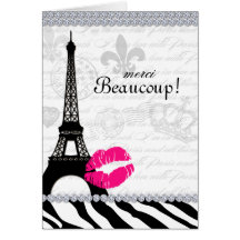 Paris Thank You Card Eiffel Tower Jewellery Zebra