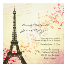 Paris Themed Wedding Invitation