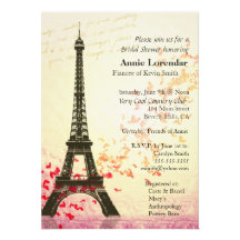 Paris Themed Wedding Invitation template
