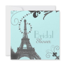 Paris Vintage Bridal Shower Tea Party Invitaiton