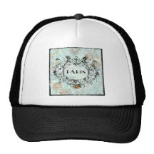 Paris Vintage Style Cartouche Pink Roses Hats