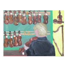 Paris Violin Shop Postcard