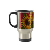 Paris' Yellow Sunflower on Red Background Mug